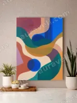 Abstract Colorful Shapes Canvas Wall Art for Living Room Home Decor – view 3