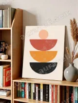 Mid - Century Modern Geometric Half - Circles Canvas Wall Art for Home Decor – view 4
