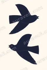 Minimalist Two Birds Canvas Wall Art for Living Room framed modern home decor