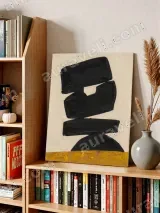 Abstract Black Geometric Canvas Wall Art for Living Room Home Decor – view 3