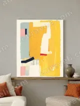 Abstract Color Block Canvas Wall Art for Living Room Home Decor – view 3