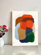 Abstract Color Block Canvas Wall Art for Living Room Bedroom Home Decor