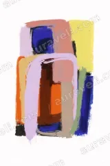 Abstract Color Block Canvas Wall Art for Living Room framed modern home decor