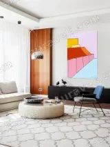 Minimalist Geometric Bed Canvas Wall Art for Bedroom Home Decor – view 5