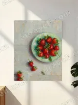 Strawberries in Bowl Canvas Wall Art for Kitchen Home Decor – вид 2