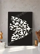 Abstract Botanical Leaf Canvas Wall Art for Living Room Home Decor
