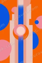 Abstract Geometric Circles & Stripes Canvas Wall Art for Living Room Home Decor wall art print