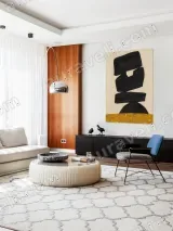 Abstract Black Geometric Canvas Wall Art for Living Room Home Decor – view 5