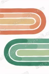 Retro Curved Lines Canvas Wall Art for Living Room framed modern home decor