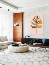Color Block Monstera Leaf Canvas Wall Art for Bedroom & Living Room Decor – вид 5