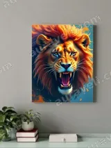 Roaring Lion Vibrant Canvas Wall Art for Living Room Home Decor
