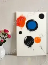 Colorful Abstract Circles Canvas Wall Art for Living Room Home Decor – view 2
