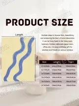 Abstract Wavy Blue Lines Canvas Wall Art for Living Room Home Decor – вид 7