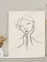 Minimalist Woman Line Art Canvas Wall Art for Bedroom & Living Room Decor – view 3