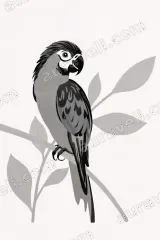 Monochrome Parrot Canvas Wall Art for Living Room Bedroom framed modern home decor