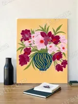 Vibrant Floral Vase Canvas Wall Art for Living Room Bedroom Home Decor
