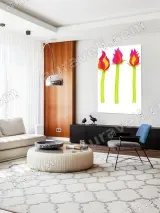 Flame - Shaped Floral Canvas Wall Art for Living Room Home Decor – вид 5