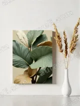 Green & Golden Tropical Leaves Canvas Wall Art for Living Room Bedroom Home Decor – вид 4