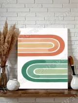 Retro Curved Lines Canvas Wall Art for Living Room Bedroom Home Decor