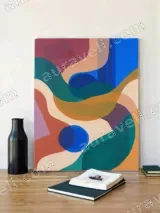 Abstract Colorful Shapes Canvas Wall Art for Living Room Home Decor – view 2