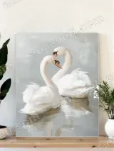 Romantic Swan Couple Canvas Wall Art for Living Room Bedroom Home Decor