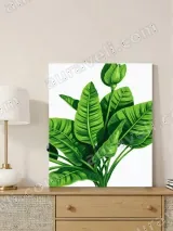 Tropical Green Plant Leaf Canvas Wall Art for Living & Bedroom Decor – view 4