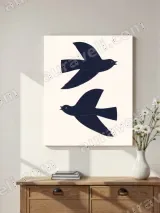 Minimalist Two Birds Canvas Wall Art for Living Room Home Decor – view 2