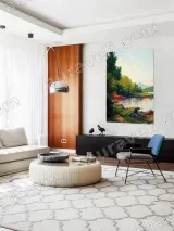 Vibrant Nature Lake Forest Landscape Canvas Wall Art for Living Room Decor – view 5