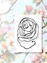 Abstract Rose Line Art Canvas Wall Art for Living Room Home Decor – view 2