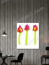 Flame - Shaped Floral Canvas Wall Art for Living Room Home Decor – вид 2