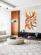 Abstract Colorful Curves Canvas Wall Art for Living & Bedroom Decor – view 5