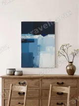 Abstract Blue Block Canvas Wall Art for Living Room Bedroom Home Decor – вид 2