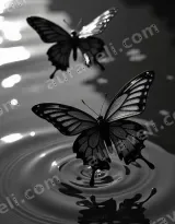 Black Butterfly Water Ripple Canvas Wall Art for Home Decor wall art print