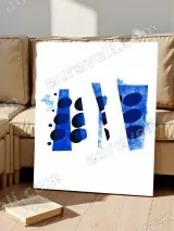 Abstract Blue & Black Geometric Canvas Wall Art for Living Room Decor – view 5