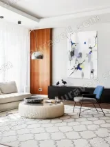 Abstract Blue Yellow Gray Black Ink-Style Canvas Wall Art for Home Decor – view 5