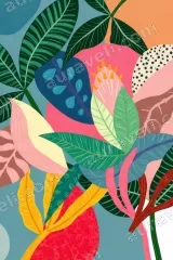 Tropical Botanical Canvas Wall Art for Living Room Bedroom framed modern home decor