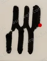 Abstract Black Brushstroke with Red Dot Canvas Wall Art for Home Decor wall art print