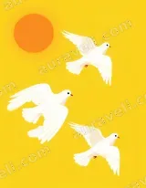 White Doves Sunny Yellow Canvas Wall Art for Living Room Home Decor wall art print