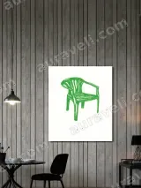 Green Plastic Chair Canvas Wall Art for Living Room Bedroom Home Decor – view 3