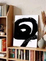 Abstract Black Brushstroke Canvas Wall Art for Living Room Bedroom Home Decor – view 5