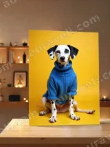 Dalmatian Dog in Blue Sweater Canvas Wall Art for Living Room Home Decor – view 3