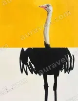 Minimalist Ostrich Canvas Wall Art for Living Room Home Decor wall art print