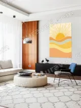 Boho Sun & Wavy Layers Canvas Wall Art for Living Room Home Decor – вид 5