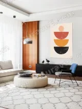 Mid - Century Modern Geometric Half - Circles Canvas Wall Art for Home Decor – view 5