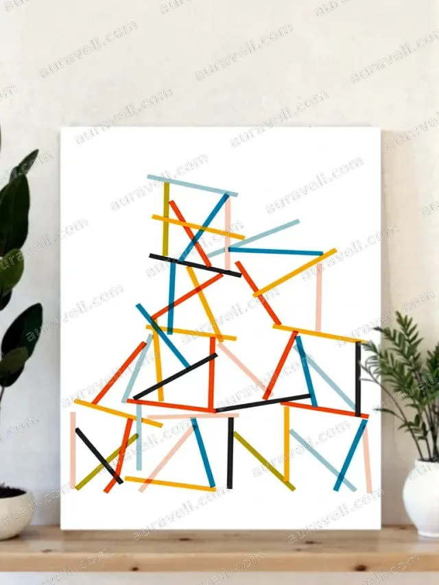 Abstract Colorful Lines Canvas Wall Art for Living Room Home Decor — art print