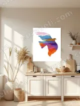 Colorful Sunset Dove Silhouette Canvas Wall Art for Home Decor – view 3