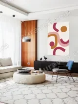 Abstract Geometric Curves Canvas Wall Art for Living Room Home Decor – view 5