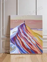 Abstract Colorful Striped Mountain Peak Canvas Wall Art for Living Room Decor