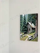 Rustic Forest Cabin Canvas Wall Art for Living Room Bedroom Home Decor – вид 2