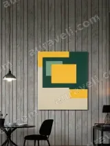 Abstract Geometric Color Block Canvas Wall Art for Living Room Home Decor – view 2